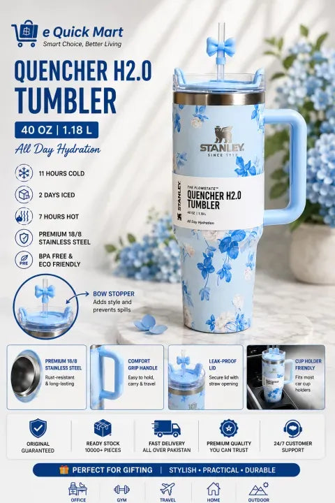 Stanley x Barbie  Floral Quencher Tumbler with Straw (40oz)
