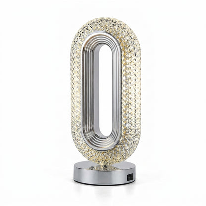 Crystal Oval Shape Table Lamp Rechargeable