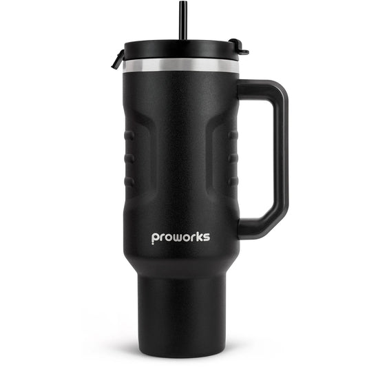 Insulated Tumbler with Straw Lid and Handle, Vacuum Double-Wall Stainless Steel Water Bottle