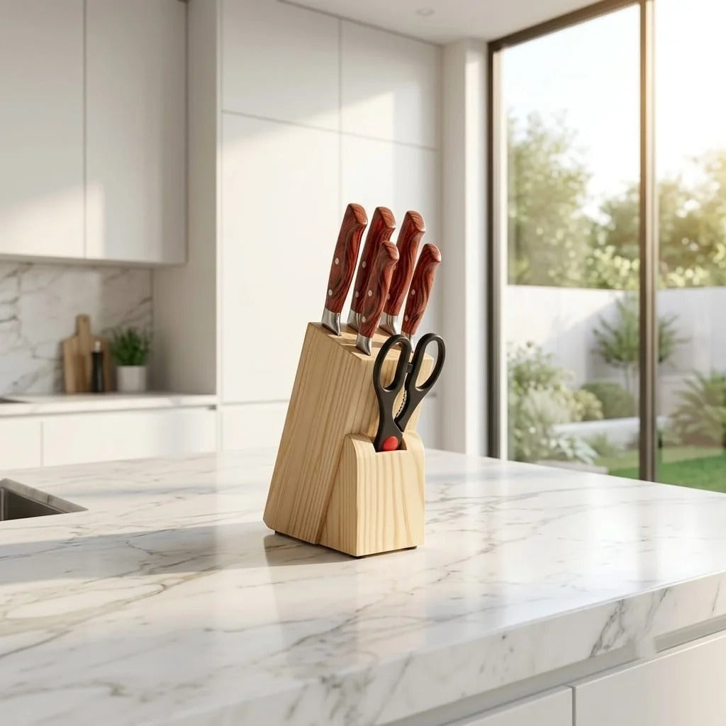 Kitchen Knife Set Wooden Handle