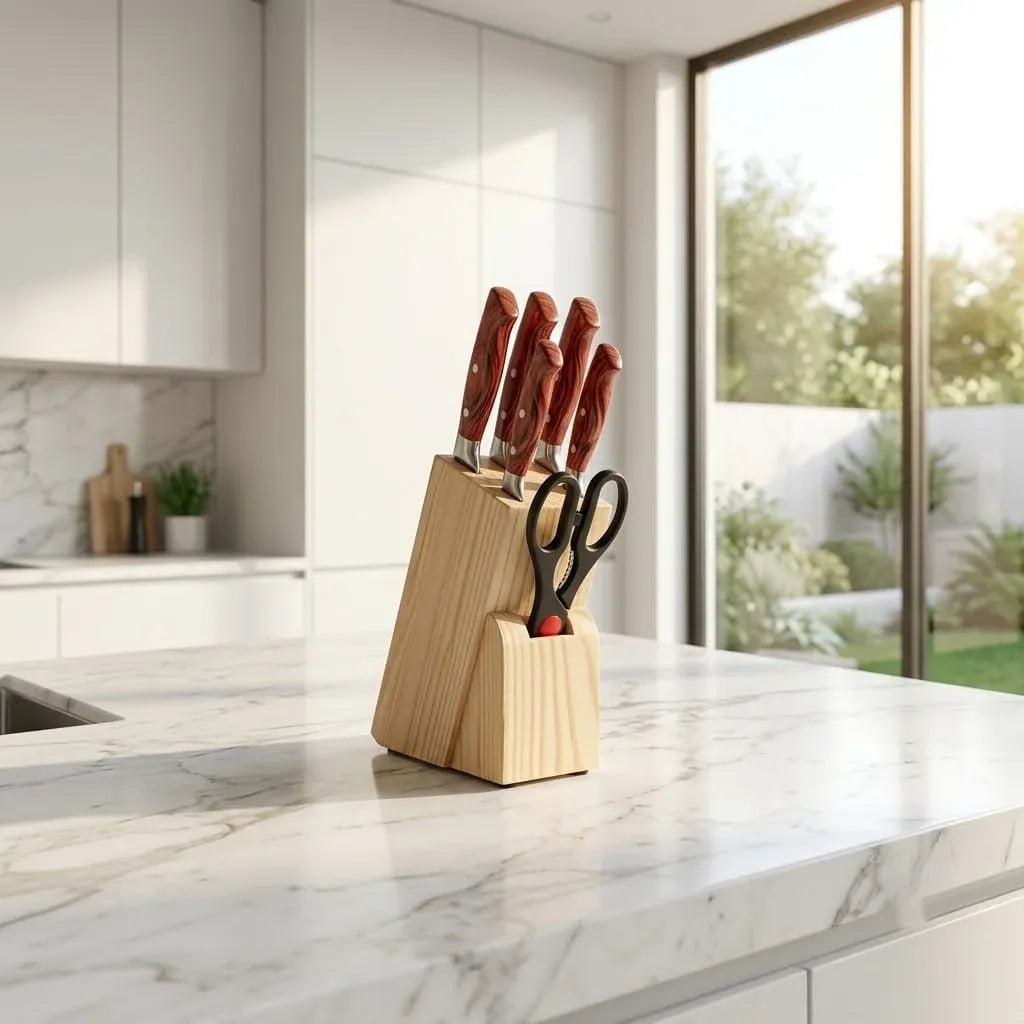 Kitchen Knife Set Wooden Handle