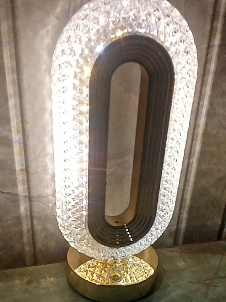 Crystal Oval Shape Table Lamp Rechargeable